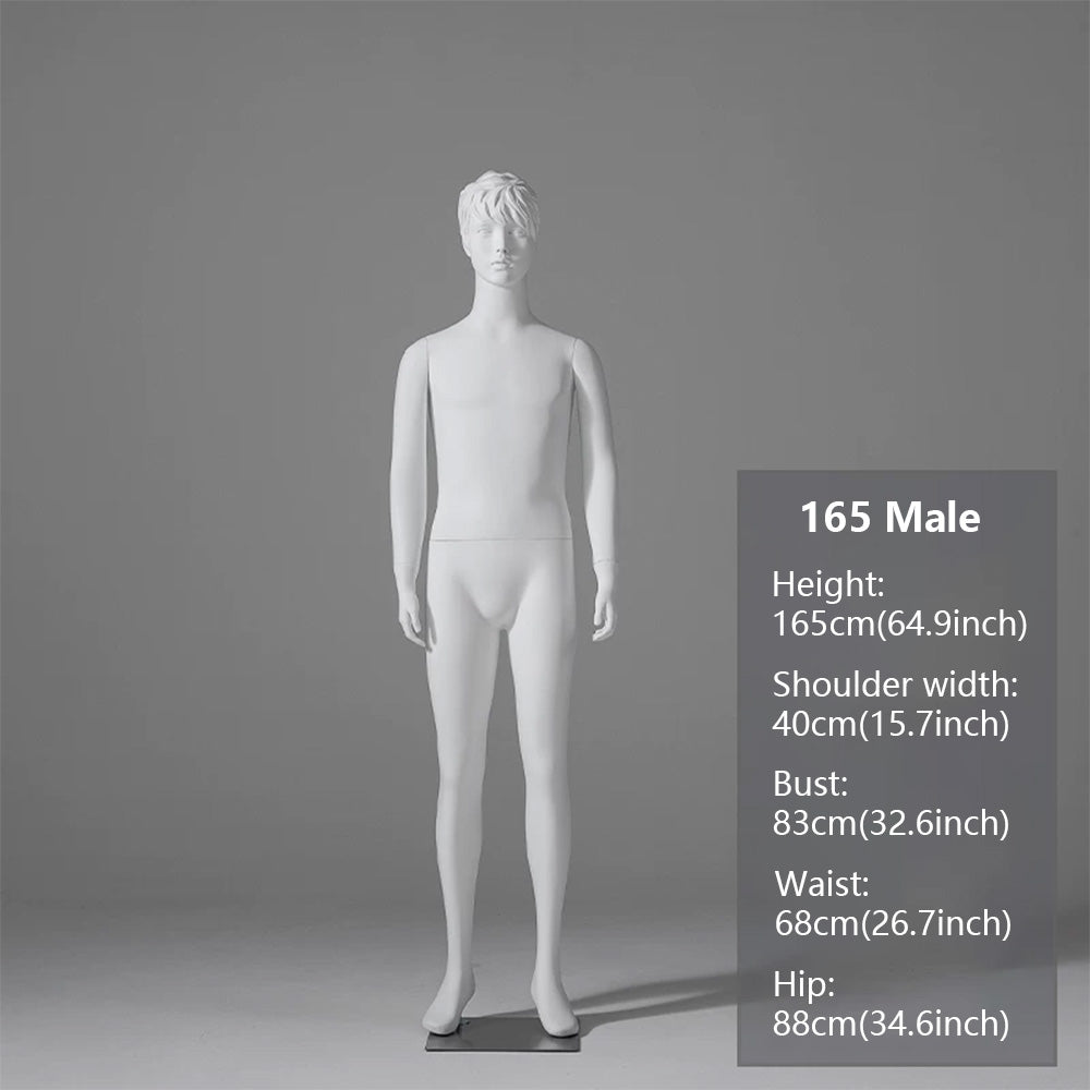 JELIMATE Child & Teen Full Body Mannequin with Face | Matte White Kids Display