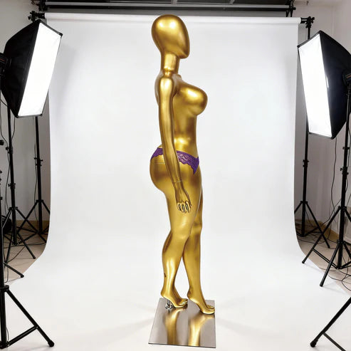 JELIMATE Gold Female Full Body Mannequin for Lingerie, Wigs & Complete Outfits