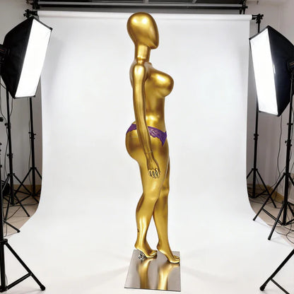 JELIMATE Gold Female Full Body Mannequin for Lingerie, Wigs & Complete Outfits