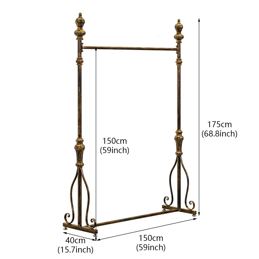 JELIMATE 70.8" Antique Bronze Clothing Rack – Iron Garment Rack for Bedroom & Boutique