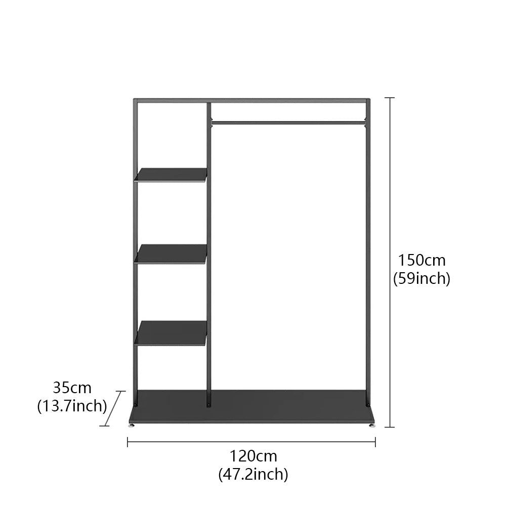 JELIMATE Black Floor-Standing Clothing Display Rack for Retail Store & Home Closet