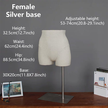 JELIMATE Male & Female Buttocks Mannequin for Underwear Swimwear Shorts Belt Display Stand