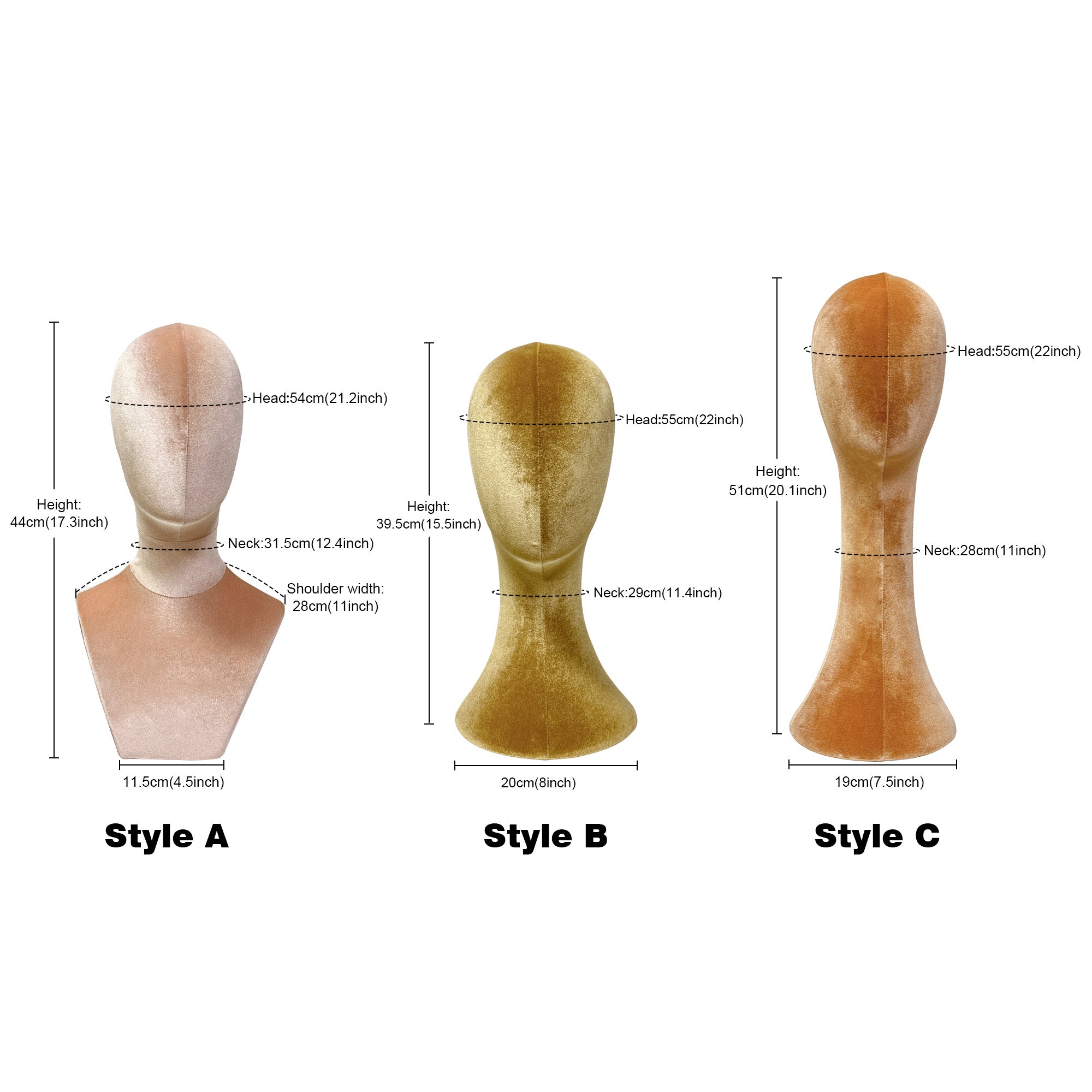 Jelimate Female Head Mannequin Head Display Form,Fully Pinnable Velvet Mannequin Head Dress Form Hat Display Stand,Headband Headphone Sunglasses Scarf Jewelry Wig Display Head Model
