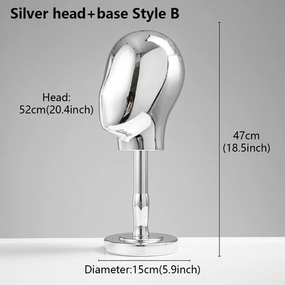 Premium Electroplated Hat Display Stand | Modular Mannequin Head Rack for Retail & Home