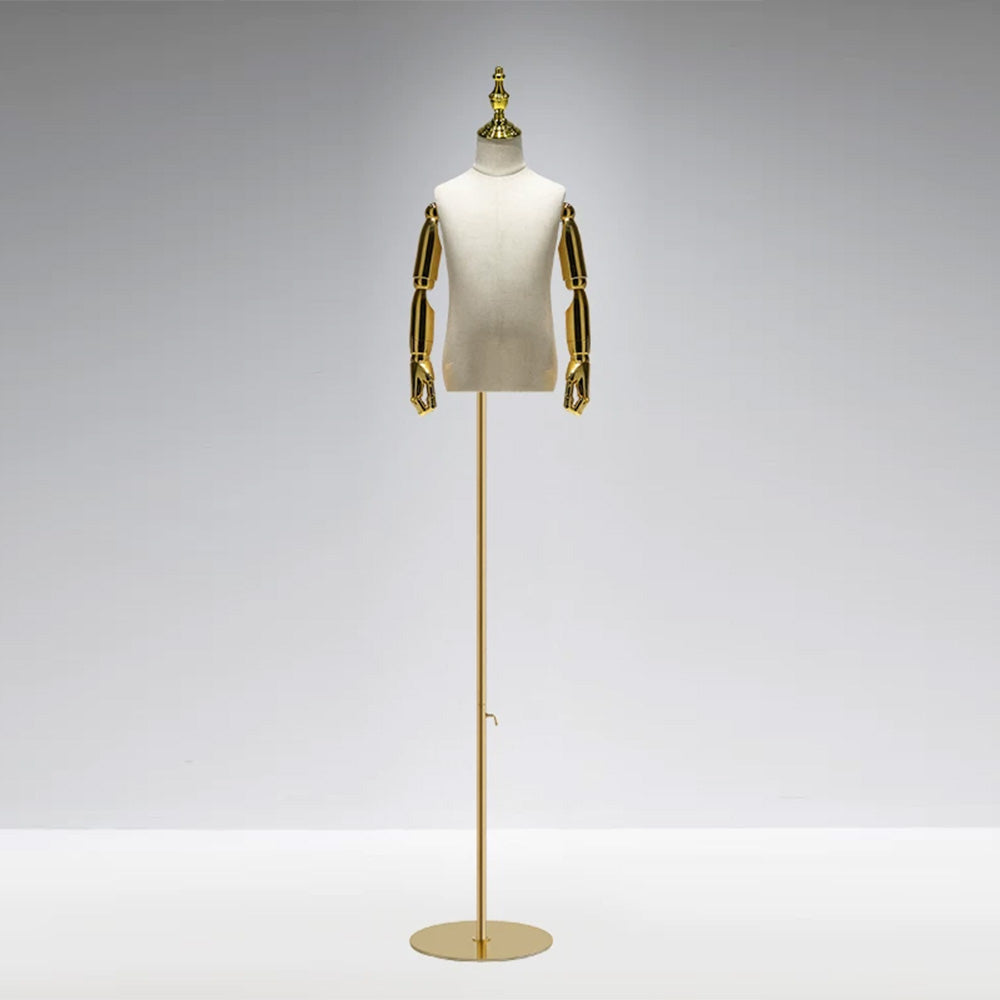 JELIMATE Kids Electroplated Mannequin | Gold Silver Dress Form for Kids Streetwear Display