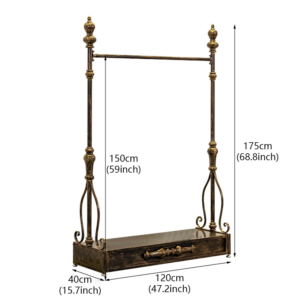 JELIMATE 70.8" Antique Bronze Clothing Rack – Iron Garment Rack for Bedroom & Boutique