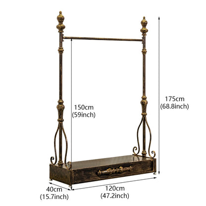 JELIMATE 70.8" Antique Bronze Clothing Rack – Iron Garment Rack for Bedroom & Boutique