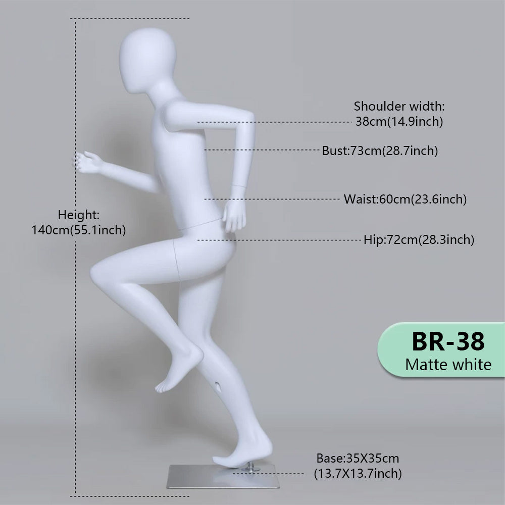 JELIMATE Kids Sport Full Body Mannequin | Athletic Children Clothing Display Form for Ages 2–12