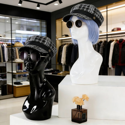 Electroplated Mannequin Head Display Stand - Wig Hat Scarf Jewelry Display Prop for Retail Stores