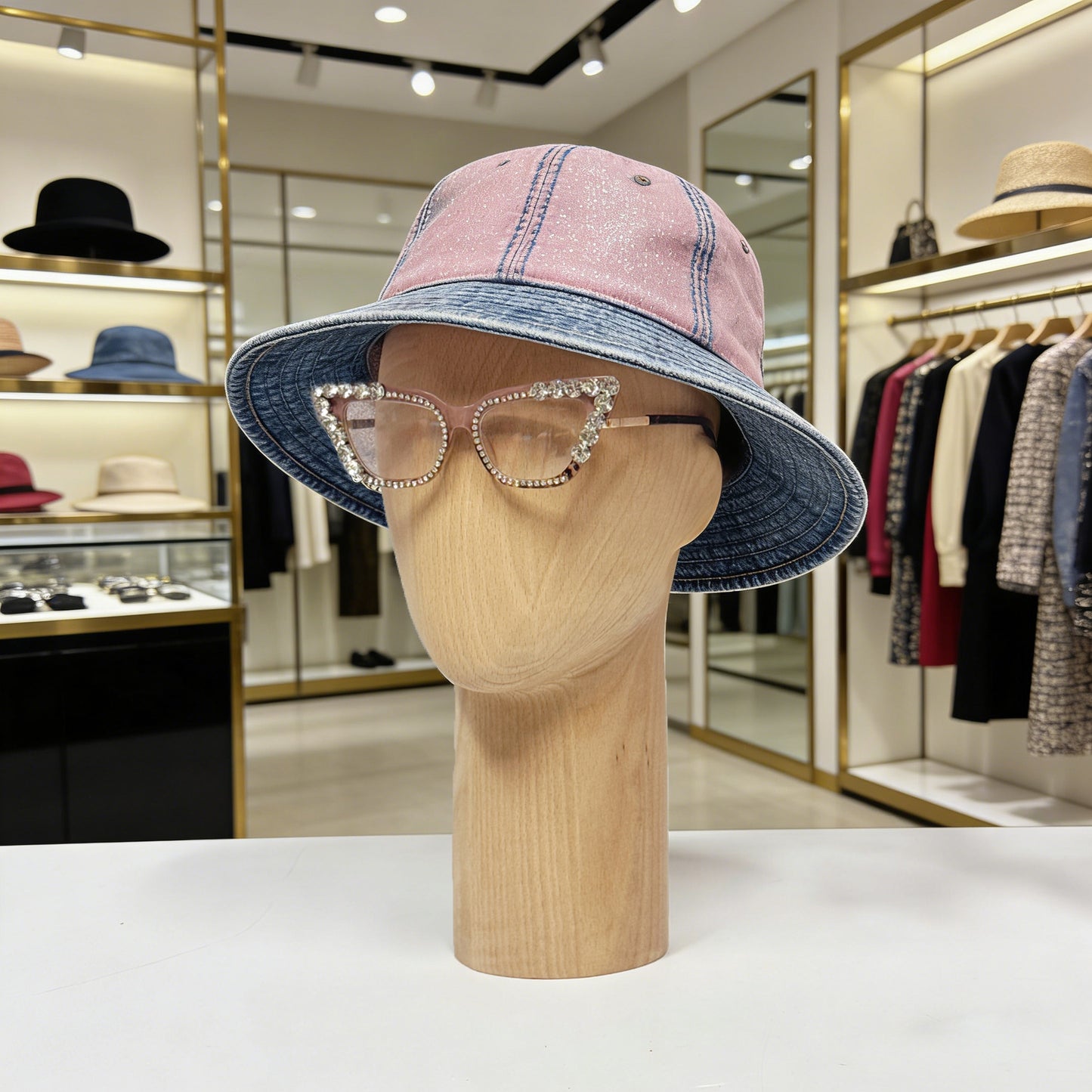 JELIMATE Wooden Mannequin Head Male – Solid Wood Hat Wig Glasses Display Stand