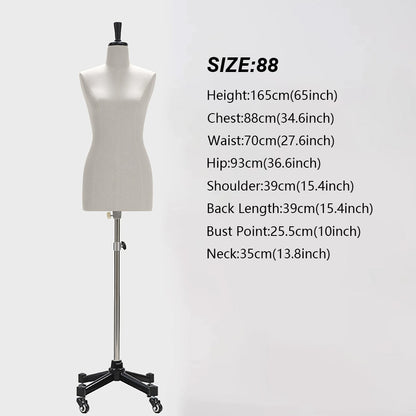 Professional Dress Form for Pattern Making - 3D Tailoring Mannequin (Multiple Sizes)