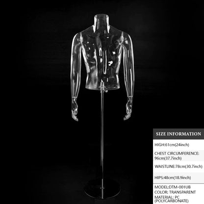 Transparent Hollow Mannequin Prop | Female & Male Half/Full Body Plastic Display for Swimwear, Underwear & Photography
