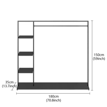 JELIMATE Black Floor-Standing Clothing Display Rack for Retail Store & Home Closet