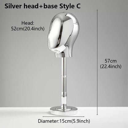 Premium Electroplated Hat Display Stand | Modular Mannequin Head Rack for Retail & Home
