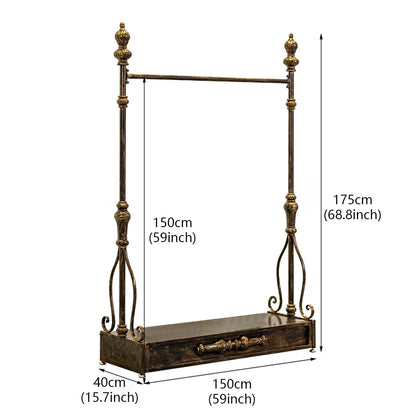 JELIMATE 70.8" Antique Bronze Clothing Rack – Iron Garment Rack for Bedroom & Boutique
