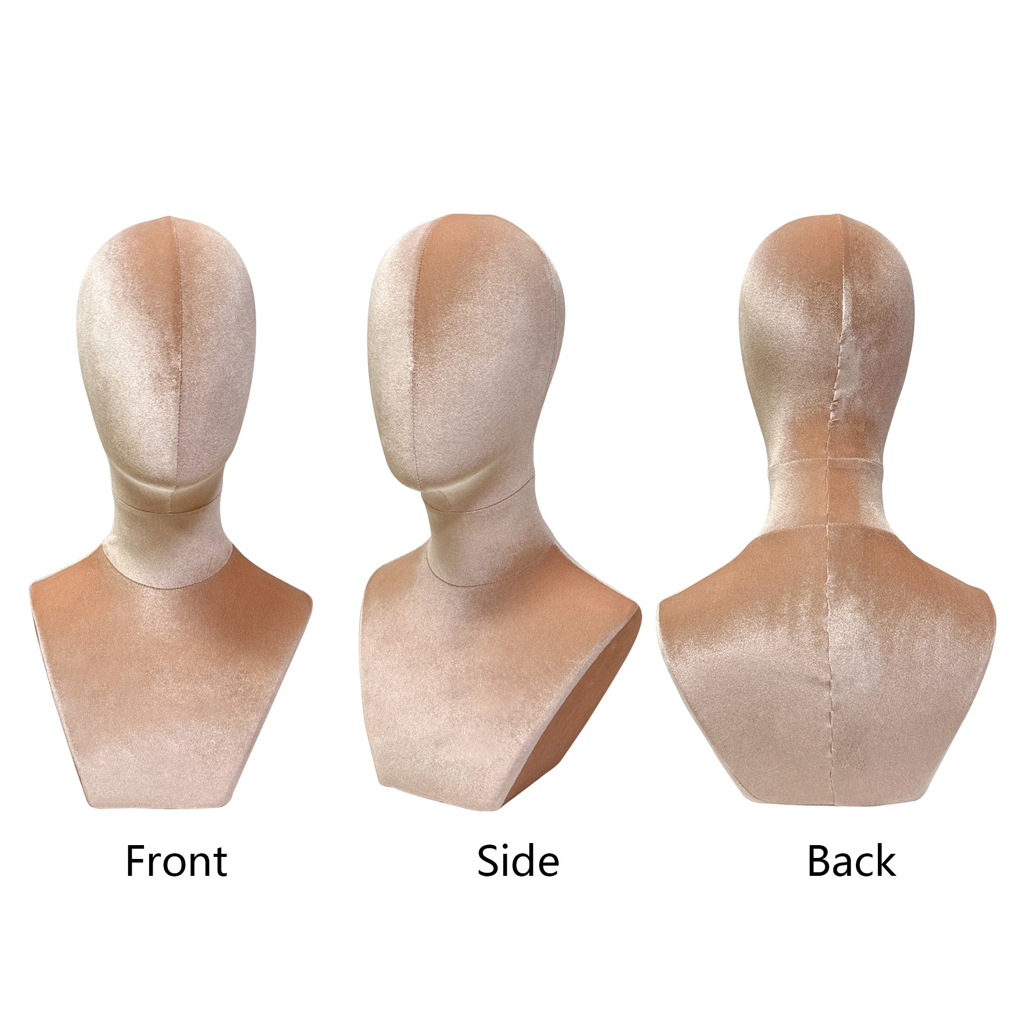 Jelimate Female Head Mannequin Head Display Form,Fully Pinnable Velvet Mannequin Head Dress Form Hat Display Stand,Headband Headphone Sunglasses Scarf Jewelry Wig Display Head Model