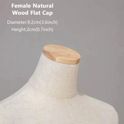 JELIMATE Wooden Mannequin Head Cap | Antique & Flat Top Cover for Display Dress Forms