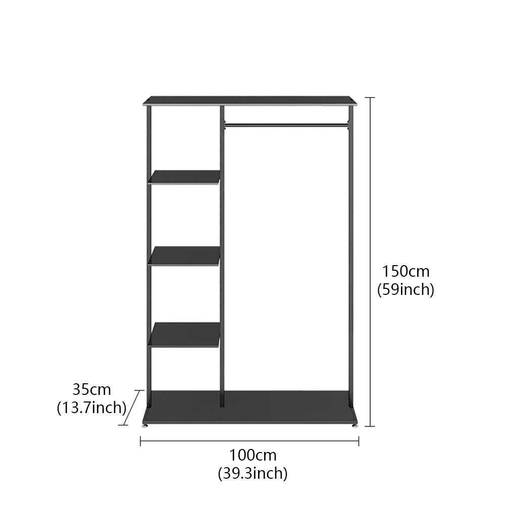 JELIMATE Black Floor-Standing Clothing Display Rack for Retail Store & Home Closet
