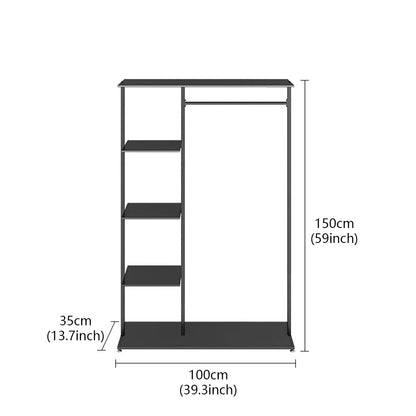 JELIMATE Black Floor-Standing Clothing Display Rack for Retail Store & Home Closet