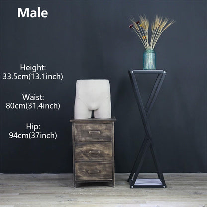 JELIMATE Male & Female Buttocks Mannequin for Underwear Swimwear Shorts Belt Display Stand