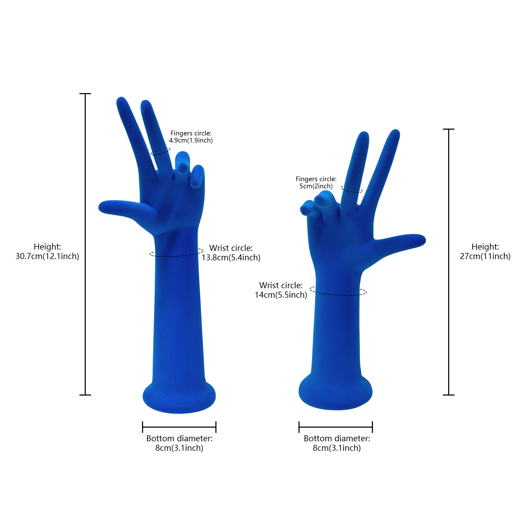 Jelimate Luxury Colorful Velvet Mannequin Hand,Female Left Right Hand Model Jewelry Display Stand,Necklace Sunglasses Ring Display Hand Dress Form