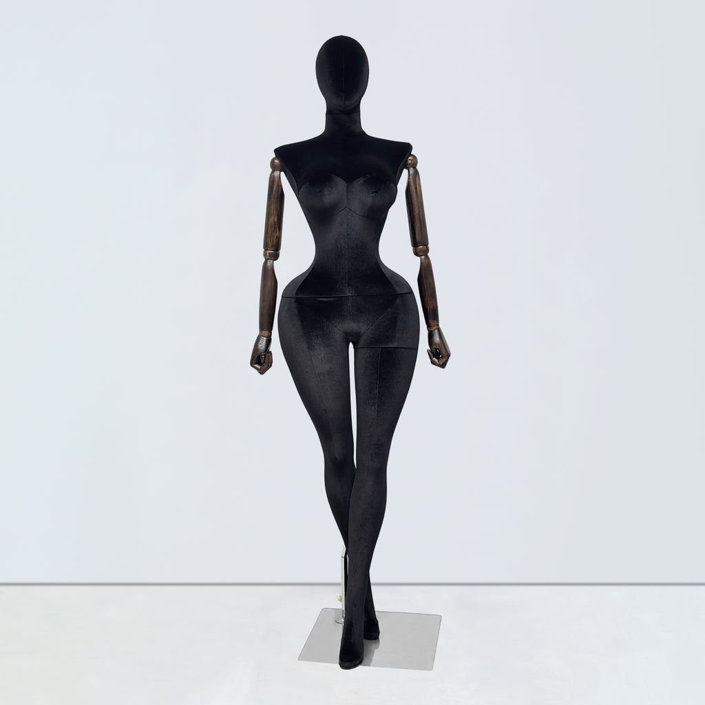 JELIMATE Plus Size Velvet Female Mannequin | Curvy Hourglass Full Body Display Form