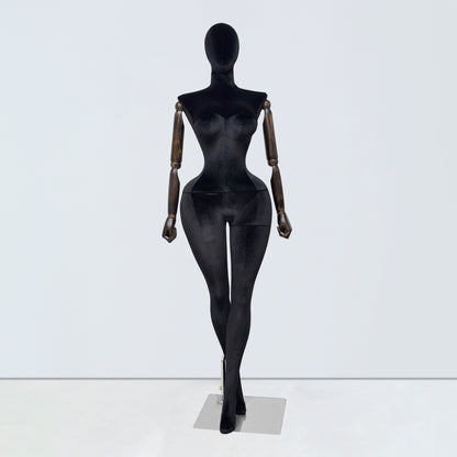 JELIMATE Plus Size Velvet Female Mannequin | Curvy Hourglass Full Body Display Form