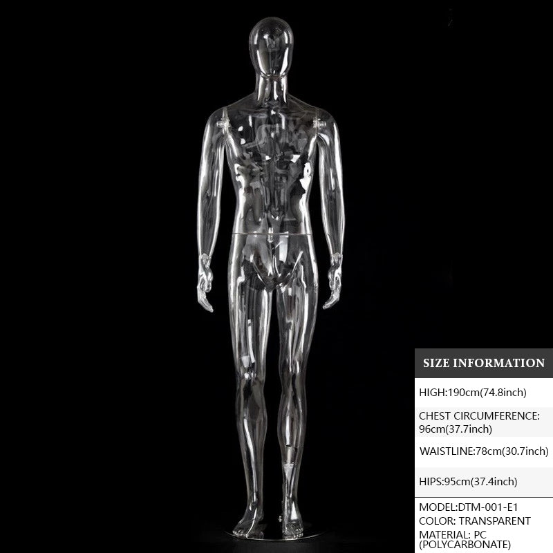 Transparent Hollow Mannequin Prop | Female & Male Half/Full Body Plastic Display for Swimwear, Underwear & Photography