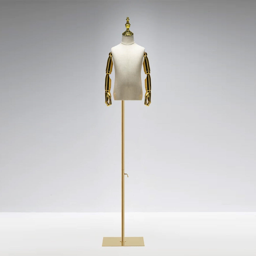JELIMATE Kids Electroplated Mannequin | Gold Silver Dress Form for Kids Streetwear Display