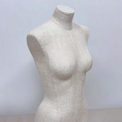 JELIMATE Half Body Mannequin Torso, Linen Dress Form for Lingerie Underwear Display