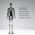 JELIMATE Mirror Silver Full Body Mannequin, Electroplated Male & Female Window Display