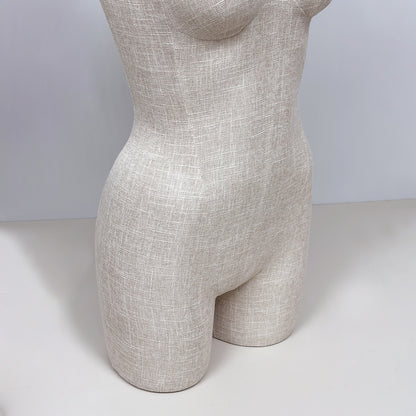 JELIMATE Half Body Mannequin Torso, Linen Dress Form for Lingerie Underwear Display
