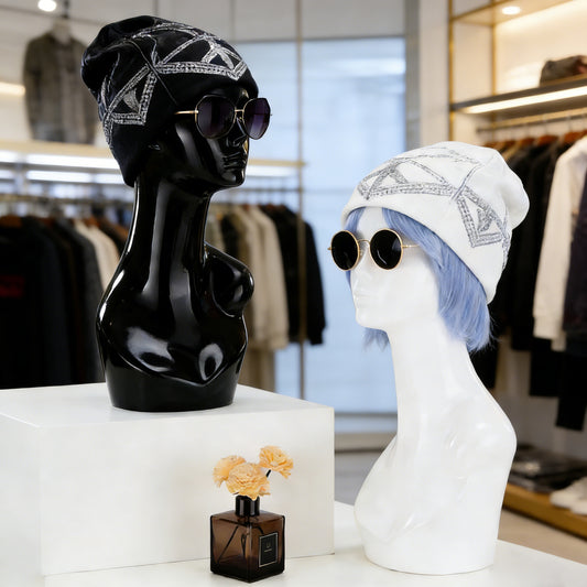 Electroplated Mannequin Head Display Stand - Wig Hat Scarf Jewelry Display Prop for Retail Stores