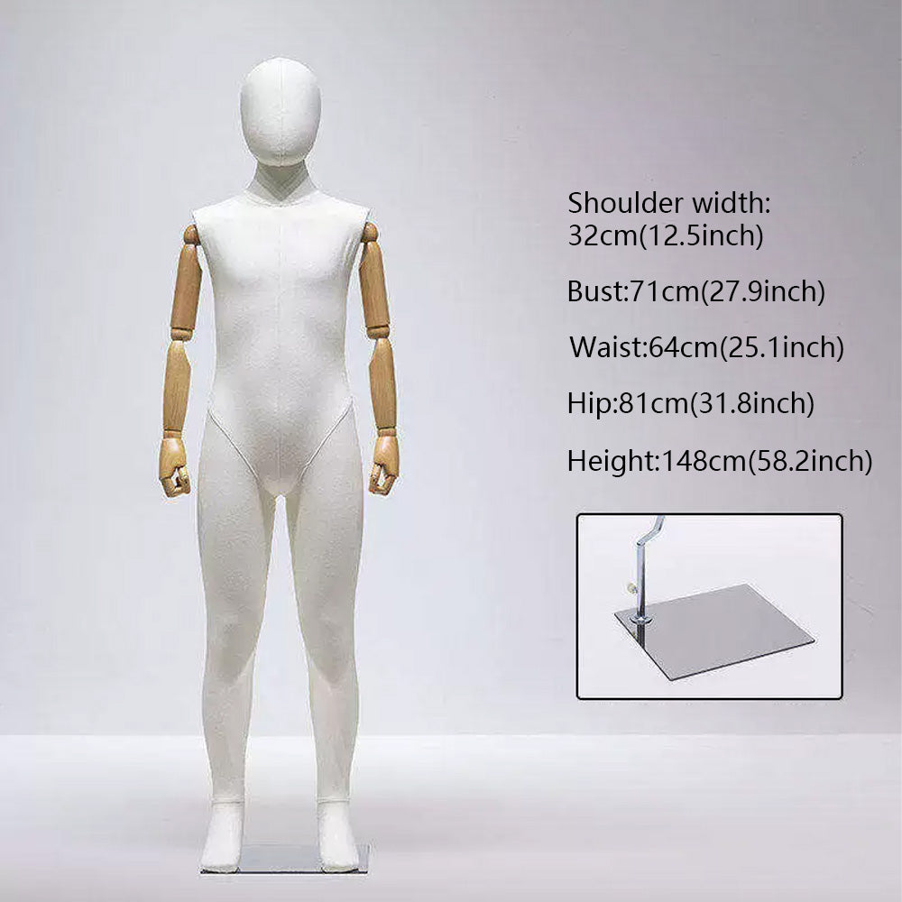 JELIMATE Fabric Full Body Child Mannequin | Kids Clothing Display Form for Retail Store Ages 3-11