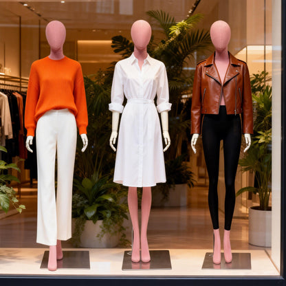 JELIMATE Pink Suede Female Mannequin - Bridal Boutique Wedding Dress Display
