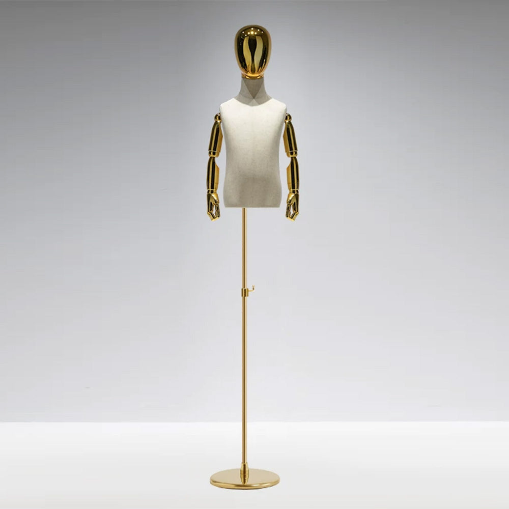 JELIMATE Kids Electroplated Mannequin | Gold Silver Dress Form for Kids Streetwear Display