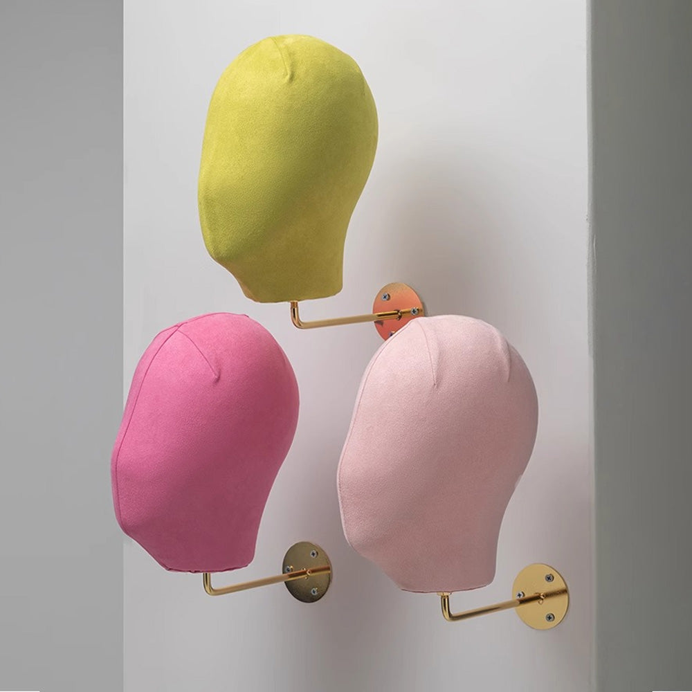 JELIMATE Wall Mount Mannequin Head Display Stand for Hats Wigs Glasses Earrings