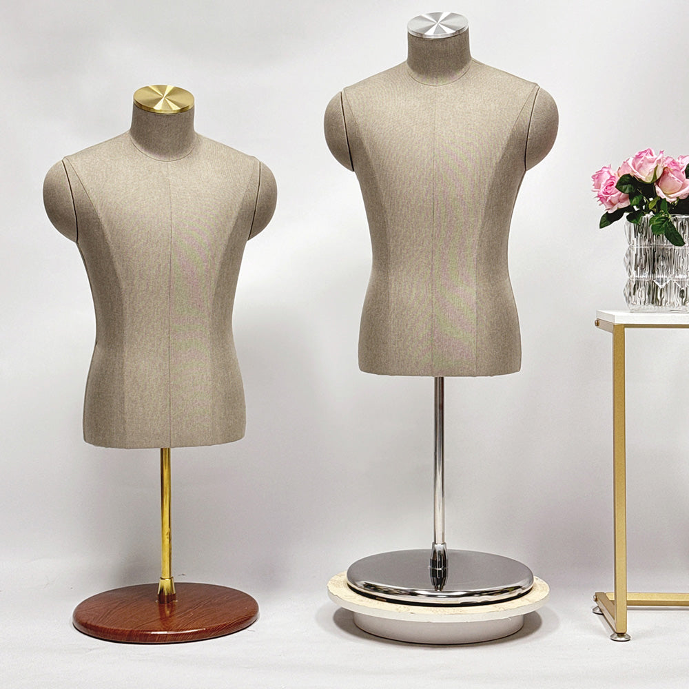 JELIMATE Adult Female/Male Mannequin Torso For Desktop,Female/Male Upper Torso Mannequin With Base Tabletop Dress Form,Countertop Male Dummy Mannequin Clothing Store Shirt Suit Display Model