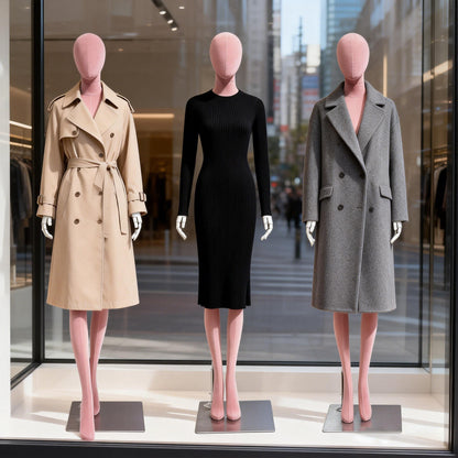 JELIMATE Pink Suede Female Mannequin - Bridal Boutique Wedding Dress Display