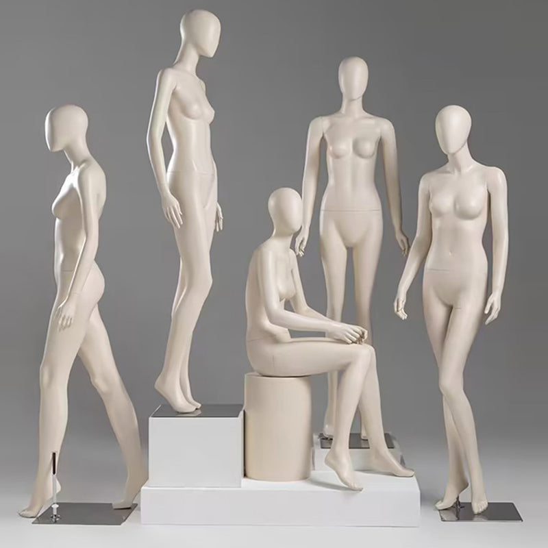 Jelimate Adult Female Sitting Standing Pose Beige Mannequin Full Body,Women Dress Form Beige Dress Form Mannequin,Window Dress Form Clothing Display Model