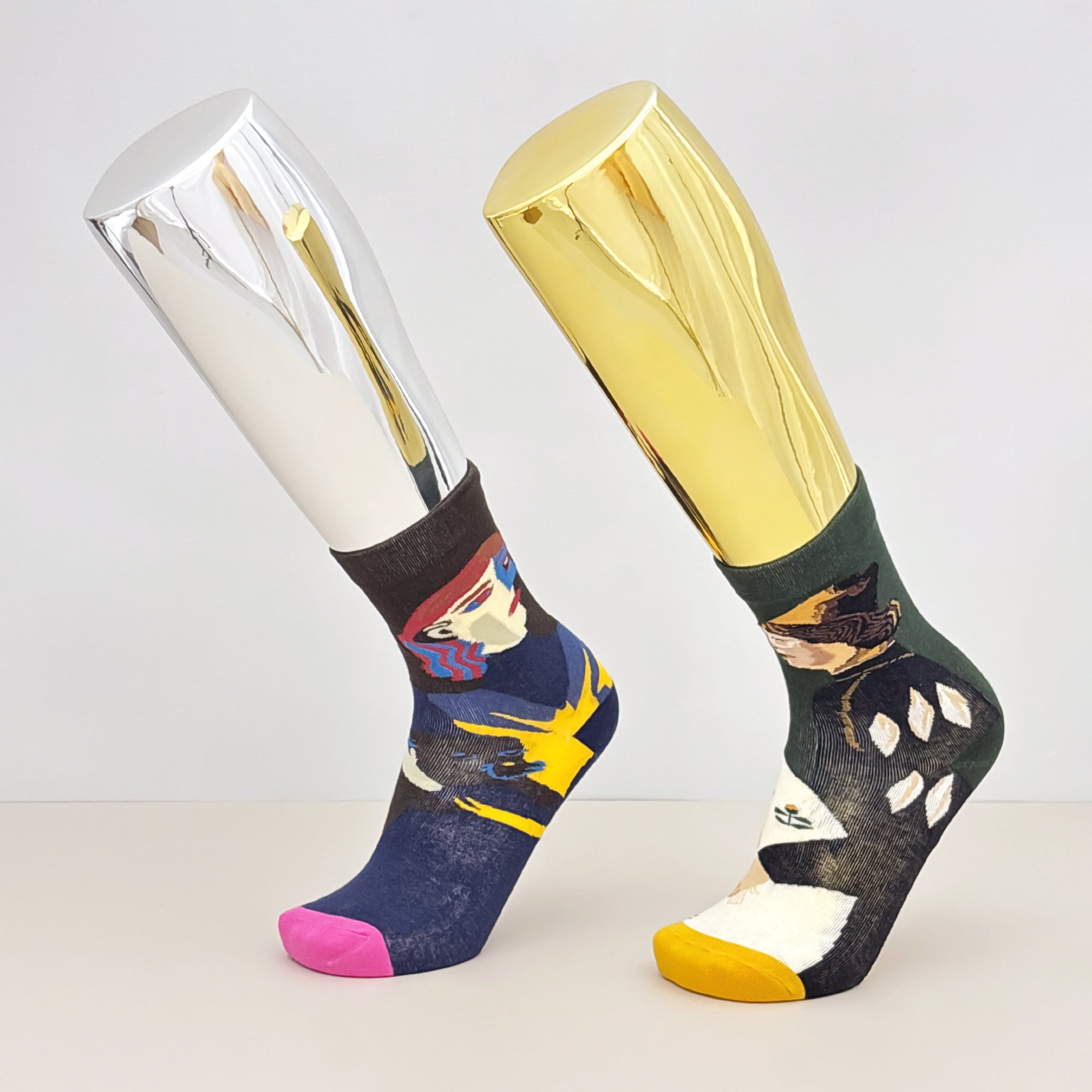 Jelimate Electroplated Left Leg Mannequin for Shoes, Socks & Jewelry – Gold Silver
