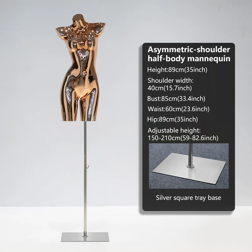 JELIMATE Electroplated Rose Gold Lingerie Mannequin | Bust Butt Form for Underwear Bikini
