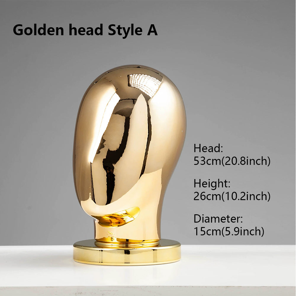Premium Electroplated Hat Display Stand | Modular Mannequin Head Rack for Retail & Home