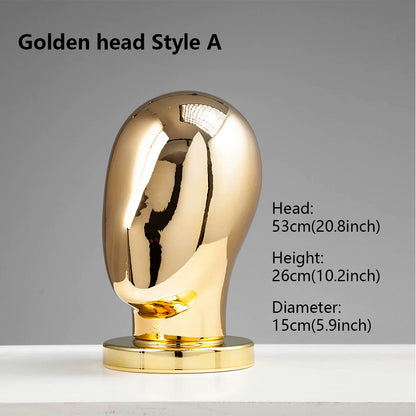 Premium Electroplated Hat Display Stand | Modular Mannequin Head Rack for Retail & Home