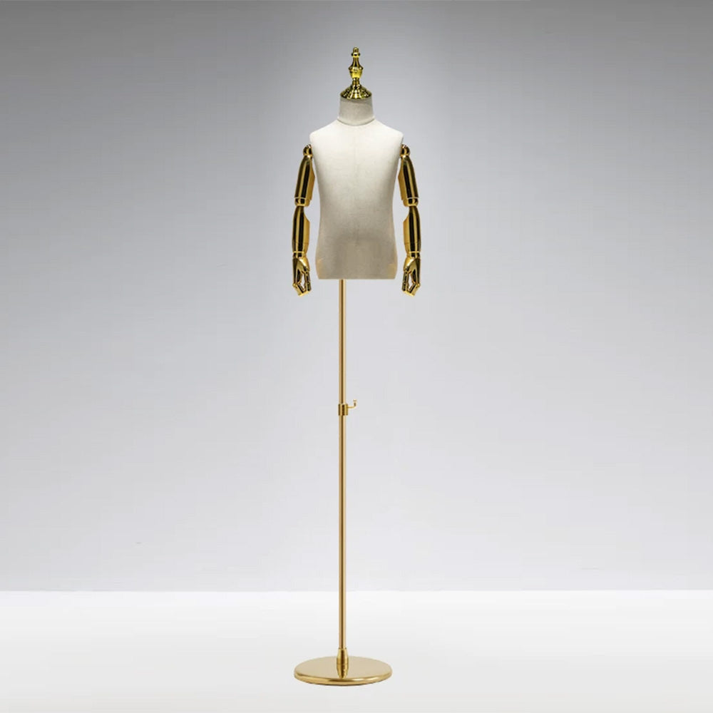 JELIMATE Kids Electroplated Mannequin | Gold Silver Dress Form for Kids Streetwear Display
