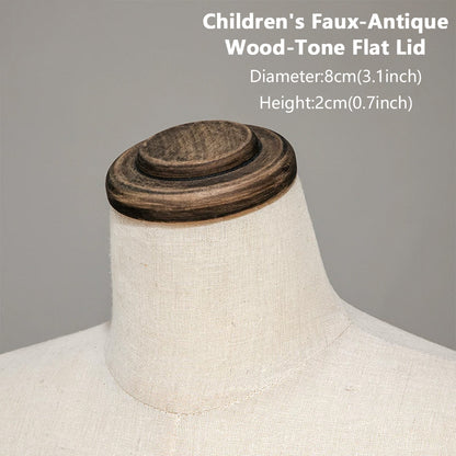 JELIMATE Wooden Mannequin Head Cap | Antique & Flat Top Cover for Display Dress Forms