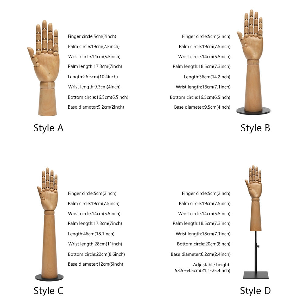 JELIMATE Mannequin Hand Display Model for Jewelry Rings Nails Hats Cosmetics