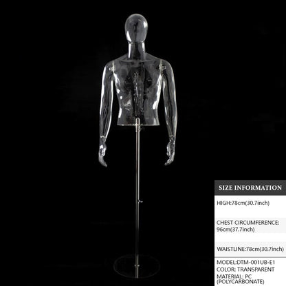 Transparent Hollow Mannequin Prop | Female & Male Half/Full Body Plastic Display for Swimwear, Underwear & Photography