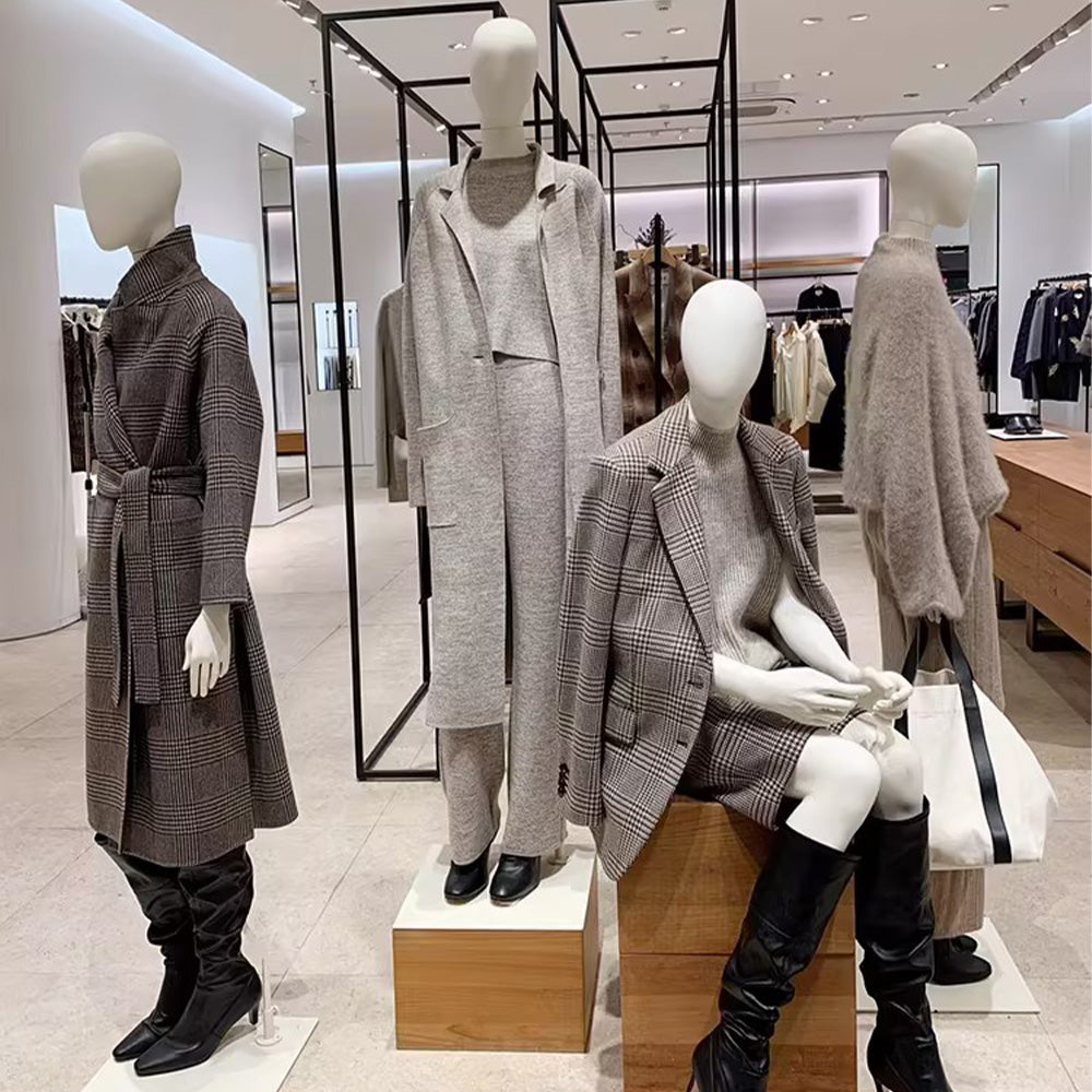 Jelimate Adult Female Sitting Standing Pose Beige Mannequin Full Body,Women Dress Form Beige Dress Form Mannequin,Window Dress Form Clothing Display Model
