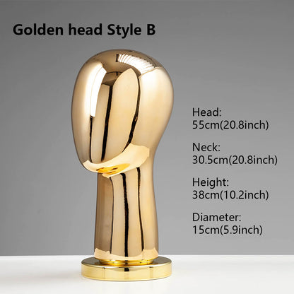 Premium Electroplated Hat Display Stand | Modular Mannequin Head Rack for Retail & Home